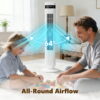 SHOUFTW 36 inch Tower Fan with Remote Control, Oscillating Bladeless Floor Fan, 5 Speeds and 4 Modes for Bedroom Home and Office, White