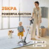 YOMA Cordless Stick Vacuum Cleaner Lightweight Powerful Handheld Vacuum for Home Hard Floor Carpet Pet Hair, Apricot