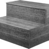 VEVOR Hot Tub Steps, 2-Step Spa Outdoor Stairs, Heavy Duty 25 inch Wide HIPS Above-Ground/Inflatable Pool Step with 600 lbs Weight Capacity, Multi-Use for Porch, Patio, Deck, Campers, Graphite Gray