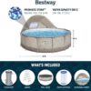 Bestway Steel Pro MAX 13' x 42" Above Ground Pool, Round Metal Frame Outdoor Swimming Pool Set with Canopy, Filter Pump, Ladder, and Cover, Taupe