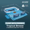 Bestway CoolerZ Tropical Breeze Party Island, Large 6 Person Adult Inflatable Lounger Lake Float, Blue/Orange