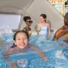 Bestway Steel Pro MAX 13' x 42" Above Ground Pool, Round Metal Frame Outdoor Swimming Pool Set with Canopy, Filter Pump, Ladder, and Cover, Taupe