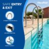 FibroPool U-Shaped Stainless Steel Above Ground Pool Ladder – 4 Step Deck Mounted Ladder, Heavy Duty Rustproof Pool Entry with Non-Slip Step, Easy Install for Pools