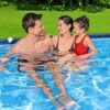 Bestway Steel Pro 9 Feet 10 Inch x 6 Feet 7 Inch x 26 Inch Rectangle Above Ground 872 Gallon Pool Set with DuraPlus Liner and FrameLink System (26-56404-new)
