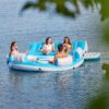 Intex 56299EP 145 x 125 x 20 Inch Splash N Chill Inflatable Lake and Pool Relaxation Island Lounger Seat for up to 7 Adults, Blue and White Intex 56299EP 145 x 125 x 20 Inch Splash N Chill Inflatable Lake and Pool Relaxation Island Lounger Seat for up to 7 Adults, Blue and White
