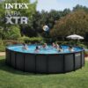 INTEX Ultra XTR 24 ft x 52 in Above Ground Pool Set, Round Swimming Pool with Steel Frame, 2100 GPH Sand Filter Pump, Ladder, Cover, & Ground Cloth INTEX Ultra XTR 24 ft x 52 in Above Ground Pool Set, Round Swimming Pool with Steel Frame, 2100 GPH Sand Filter Pump, Ladder, Cover, & Ground Cloth
