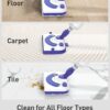 Professional Steam Mop Cleaner, 1300W Floor Steamer with Detergent Chamber, 25S Heat Up, Lightweight Steamer for Cleaning with 2 Washable Pads, Safe for Tiles, Upholstery, Carpet, Hardwood, Azure