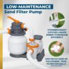 Bestway Power Steel 24’ x 12' x 52” Above Ground Pool, Rectangular Metal Frame Outdoor Swimming Pool Set with Sand Filter Pump, Ladder, and Cover