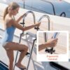 VEVOR Boat Ladder, 4 Steps Stainless Steel Telescoping Folding Swim Deck Ladder for Rear Entry Inboard, 600lbs Capacity with 4.1'' Extra Wide Steps & Handrails, for Outboards, Yacht, Pontoon Boat