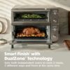 Ninja Double Oven Pro Smart XL Countertop Oven & Air Fryer with Thermometer | 30.2 Qt | 12-in-1 with Smart Finish & DualZone Tech to Cook 2 Meals at Once | Fits up to 4.5lb Chicken | Silver | DCT871