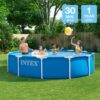 INTEX 28210EP Metal Frame 12 ft x 30 in Above Ground Pool, Round Swimming Pool with Steel Frame, Pump Not Included