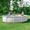 INTEX 26710EP 12Ft X 30In Prism Frame Premium Above Ground Swimming Pool, SuperTough Puncture Resistant, Rust Resistant, Easy Assemble, 1718 Gallon Capacity, Pool Only (Pump Not Included)