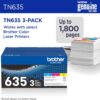 Brother Genuine TN635C, TN635M, TN635Y Standard Yield Cyan/Magenta/Yellow Toner Cartridges, TN635 3 Pack