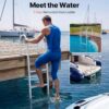 VEVOR Removable Dock Ladder 5 Steps, 500lbs Heavy-Duty, Thickened 6063 Aluminum Alloy with Textured Nonslip Step & Mat, Weather-Ready & Quick Detach for Dock, Boat, Pool, Fishing
