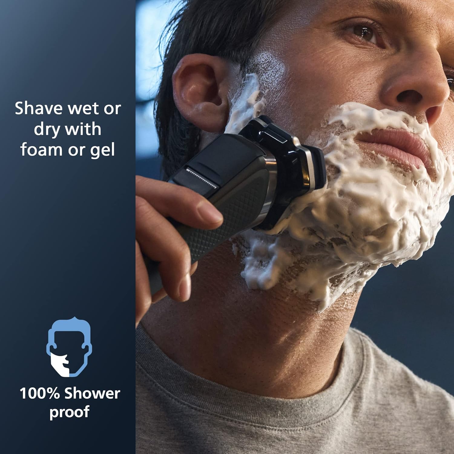 816OZ78hmlL._AC_SL1500_.jpg Philips Norelco Shaver 7600, Rechargeable Wet & Dry Electric Shaver with SenseIQ Technology, Quick Clean Pod, Travel Case & Pop-up Trimmer, S7886/84