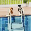 VINGLI Pool Ladder Heavy-Duty Safety Step for Above Ground Pools Stair Entry System with Handrails, Beige and Grey (Beige & Gray, 3 Steps)
