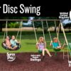 SuperDisc Swing Set with SuperDisc Swing. 5 User Capacity, Easy Assembly, Metal Frame Backyard Playground Set for Kids. with Padded Frame Legs for Safety. 148" L x 93" W x 74" H, by XDP Recreation