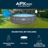 Bestway APX 365 18' x 52" Above Ground Pool, Round Metal Frame Outdoor Swimming Pool Set with Sand Filter Pump, Ladder, and Cover, Dark Marble Bestway APX 365 18' x 52" Above Ground Pool, Round Metal Frame Outdoor Swimming Pool Set with Sand Filter Pump, Ladder, and Cover, Dark Marble