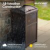 Suncast 33 Gallon Commercial Outdoor Trashcan Hideaway with Lid for 30 to 33 Gallon Trash Bags for Garage, Backyard, or Garden, Brown