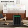 KNKA Air Purifier for Home Bedroom Large Room Up to 1,695 Ft² in 1 Hr, HEPA Sleep Mode Air Cleaner with Washable Pre-Filter, AHAM VERIFIDE, AQI Display, Pet Mode for Pets, Dust, Pollen, APH4000, Black