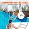 VEVOR Dock Stairs 4 Steps, 500lbs Load Pool Steps, Adjustable Height Aluminum Dock Ladders, Pontoon Boat Ladder with Handrails & Widen Nonslip Pedals for Lake/Pool/Marine Boarding/RV/House VEVOR Dock Stairs 4 Steps, 500lbs Load Pool Steps, Adjustable Height Aluminum Dock Ladders, Pontoon Boat Ladder with Handrails & Widen Nonslip Pedals for Lake/Pool/Marine Boarding/RV/House