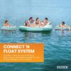 Intex Laguna Splash Island Outdoor Floating Water Raft with 2 Detachable Solo Lounge Tubes, Connectors, Built-in Cupholders, and Grab Handles, Blue