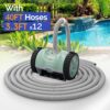 (2025 Upgrade) VINGLI Automatic Suction-Side Pool Vacuum Cleaner, Powerful Wall-Climbing Sweeper for Inground Pools, Includes 39.6ft Tangle-Free Hose (Green&Gray)