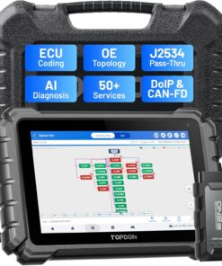 TOPDON ONE Bidirectional Scan Tool, 10.1" OBD2 Scanner with J2534 Pass-Thru and ECU Coding, Over 50 Resets, Topology Mapping Car Diagnostic Tool for All Vehicles