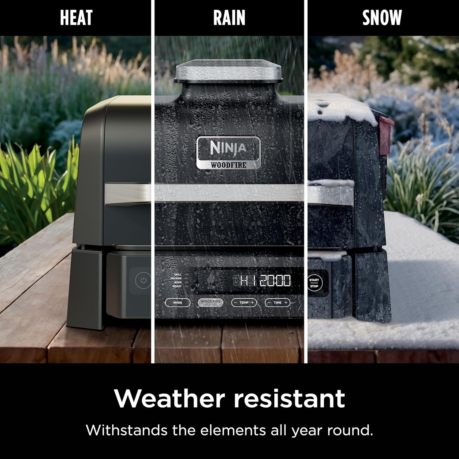 Ninja Woodfire Outdoor Grill & Smoker, 4-in-1 Functionality, Grill, Smoke, Bake, Roast, Authentic Woodfire Flavors, Electric Heat, OG301 Ninja Woodfire Outdoor Grill & Smoker, 4-in-1 Functionality, Grill, Smoke, Bake, Roast, Authentic Woodfire Flavors, Electric Heat, OG301 - Image 6