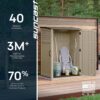 Suncast Outdoor Storage Shed, Water Resistant Resin Vertical Outdoor Storage Cabinet for Patio, Garden Tools, Cushions, & Equipment, Weatherproof Multi-Wall Design, 54 cu. ft., Made in USA