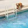 VINGLI Pool Ladder Heavy-Duty Safety Step for Above Ground Pools Stair Entry System with Handrails, Beige and Grey (Beige & Gray, 3 Steps)