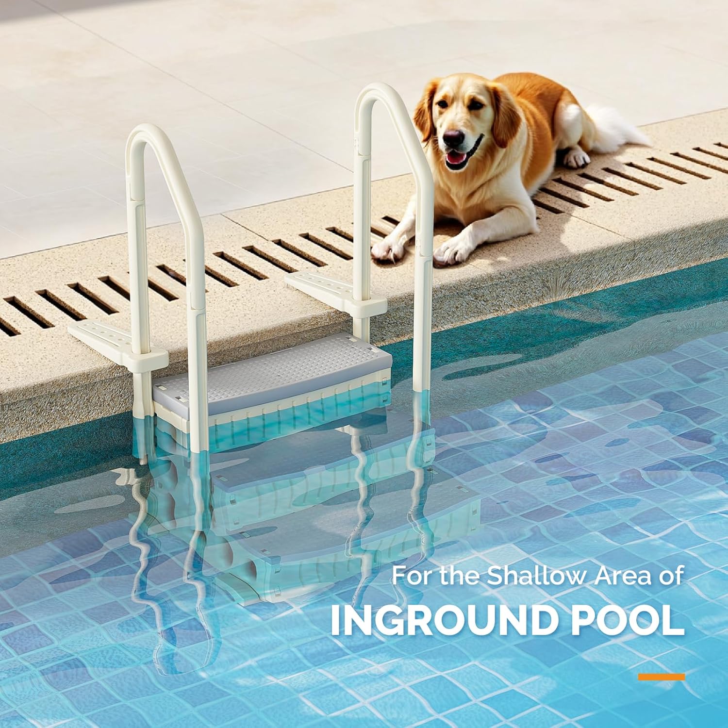 81CiuNzrwbL._AC_SL1500_.jpg VINGLI Pool Ladder Heavy-Duty Safety Step for Above Ground Pools Stair Entry System with Handrails, Beige and Grey (Beige & Gray, 3 Steps)