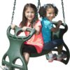 Swing-N-Slide WS 3452 Heavy Duty Two Person Dual Glider Swing, with Coated Chains to Prevent Pinching, 18" W x 25 in H x 40" L, Green