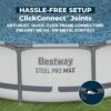 Bestway Steel Pro MAX 14' x 33" Round Above Ground Swimming Pool Set, 530 GPH Filter Pump, Tritech Puncture Resistant Liner, ClickConnect Steel Frame, Gray Bestway Steel Pro MAX 14' x 33" Round Above Ground Swimming Pool Set, 530 GPH Filter Pump, Tritech Puncture Resistant Liner, ClickConnect Steel Frame, Gray
