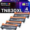 E-Z Ink Compatible TN830XL Toner Cartridge Replacement for Brother TN830XL TN830 TN 830 Toner Cartridges with Brother DCP-L2640DW HL-L2460DW HL-L2480DW HL-L2400D HL-L2405W Printer (4 x TN830XL Toner)