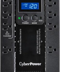 CyberPower EC650LCD Ecologic UPS Battery Backup and Surge Protector, 650VA/390W, 8 Outlets, ECO Mode, Compact, UL Certified