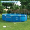 INTEX 28210EP Metal Frame 12 ft x 30 in Above Ground Pool, Round Swimming Pool with Steel Frame, Pump Not Included