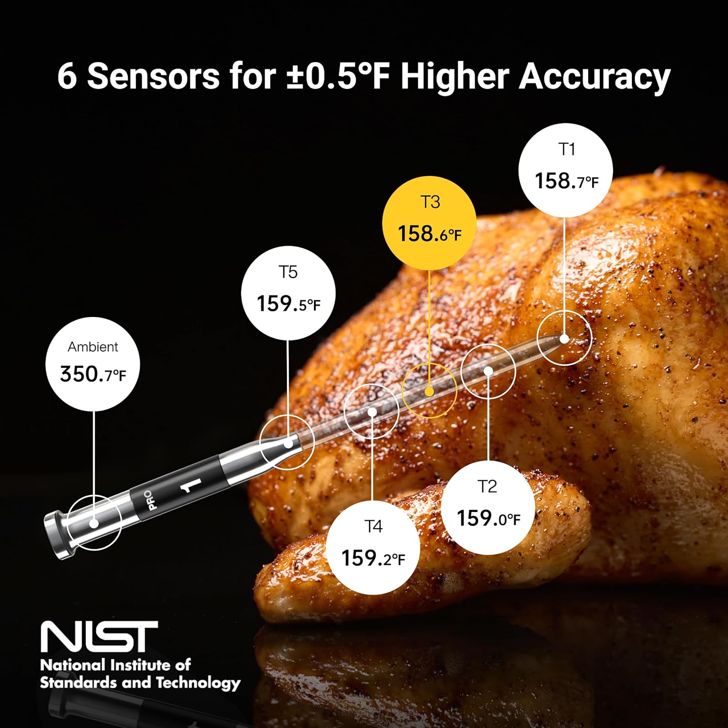 ThermoMaven Smart Bluetooth Wireless Meat Thermometer, 10X Enhanced Sub-1G Signal and Stability, Standalone Display Base, Certified Accuracy ±0.5°F, WiFi Unlimited Range for BBQ, Oven, Smoker, Grill ThermoMaven Smart Bluetooth Wireless Meat Thermometer, 10X Enhanced Sub-1G Signal and Stability, Standalone Display Base, Certified Accuracy ±0.5°F, WiFi Unlimited Range for BBQ, Oven, Smoker, Grill - Image 6
