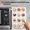 TOSHIBA Optichef Pro Air Fryer Combo Countertop Microwave Oven with Origin Inverter, ChefDefrost, 1.0 Cu.ft., 1000W, Black Stainless Steel, ML2-EC10SAITC(BS)