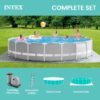 INTEX 26731EH Prism Frame Premium Above Ground Swimming Pool Set: 18ft x 48in – Includes 1500 GPH Cartridge Filter Pump – Removable Ladder – Pool Cover – Ground Cloth