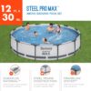 Bestway Steel Pro MAX Above Ground Swimming Pool (12' x 30") | Round Outdoor Backyard Family Pool with Tritech® Puncture-Resistant Liner | Easy Setup | Includes Filter Pump for Clean, Clear Water