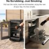 EAST OAK 30" Electric Smoker for Outdoors | Built-in Meat Probe Up to 6× Longer Smokes on a Single Load | Side Chip Loader for Smoking | Bigger Batches with 725 sq in Cooking Area, Mist Silver