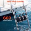 VEVOR Boat Ladder, 4 Steps Stainless Steel Telescoping Folding Swim Deck Ladder for Rear Entry Inboard, 600lbs Capacity with 4.1'' Extra Wide Steps & Handrails, for Outboards, Yacht, Pontoon Boat