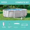 INTEX Prism Frame 14 ft x 42 in Above Ground Pool Set, Round Swimming Pool with Steel Frame, 1000 GPH Cartridge Filter Pump, Ladder, Cover, & Ground Cloth