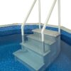 Aqua Select Everest in Pool Steps | Pearl White w/Cloud Gray Treads | for Above Ground Swimming Pools | Mount to Decks 48 to 54 Inches | Stairs Capacity Up to 350 Pounds