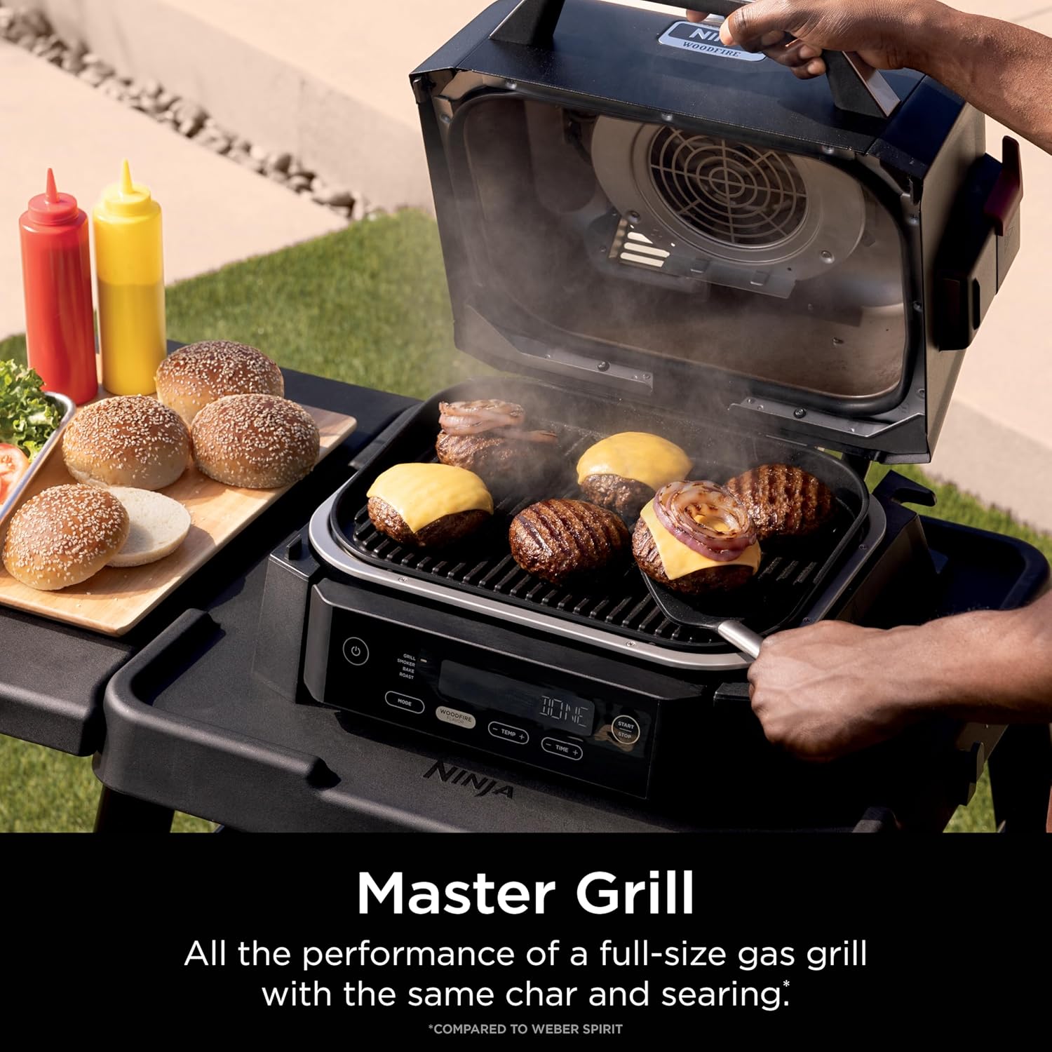 Ninja Woodfire Outdoor Grill & Smoker, 4-in-1 Functionality, Grill, Smoke, Bake, Roast, Authentic Woodfire Flavors, Electric Heat, OG301 Ninja Woodfire Outdoor Grill & Smoker, 4-in-1 Functionality, Grill, Smoke, Bake, Roast, Authentic Woodfire Flavors, Electric Heat, OG301 - Image 11