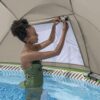 Bestway Steel Pro MAX 13' x 42" Above Ground Pool, Round Metal Frame Outdoor Swimming Pool Set with Canopy, Filter Pump, Ladder, and Cover, Taupe