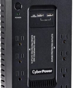 CyberPower ST625U Standby UPS Battery Backup and Surge Protector, 625VA/360W, 8 Outlets, 2 USB Charging Ports, Compact, UL Certified