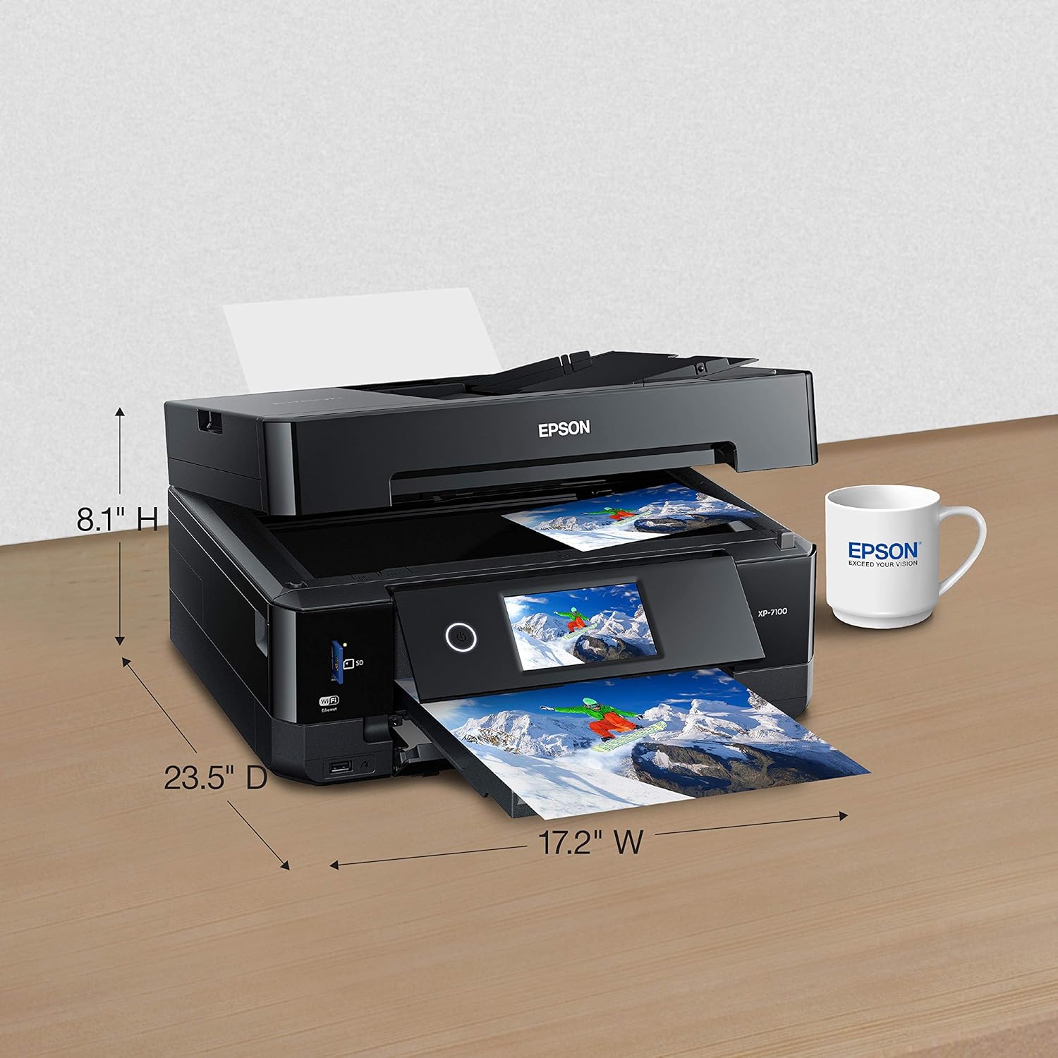 81LFm-vMbAL._AC_SL1500_.jpg Epson Expression Premium XP-7100 Wireless All-in-One Duplex Color Photo Printer, Scanner and Copier for Computer and Mobile Printing, USB Connect, Compact, Black