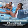Bestway CoolerZ Tropical Breeze Party Island, Large 6 Person Adult Inflatable Lounger Lake Float, Blue/Orange